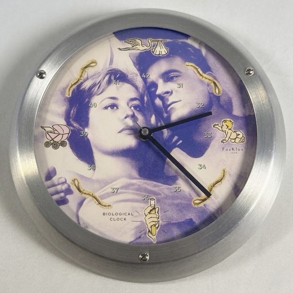 Vintage 1996 FoxKlox Biological Wall Clock 10" Novelty Pop Art Tested Working